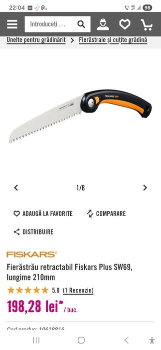 Ferăstrău pliabil fiskars mărimea L nou