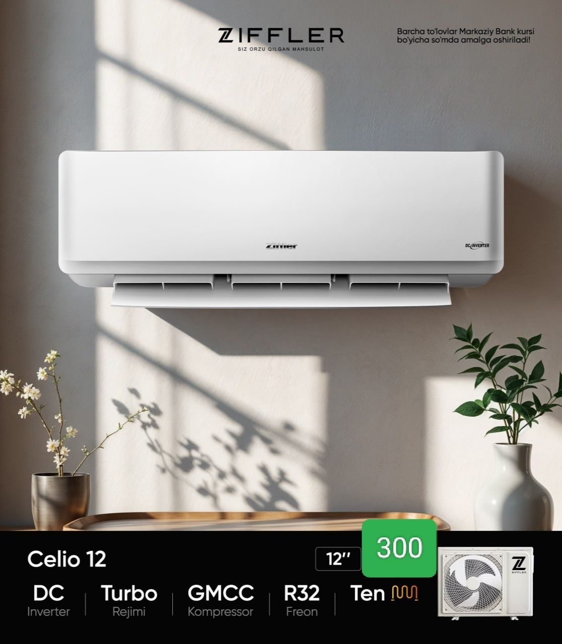 Zifler konditsioner 295$ optom narxda