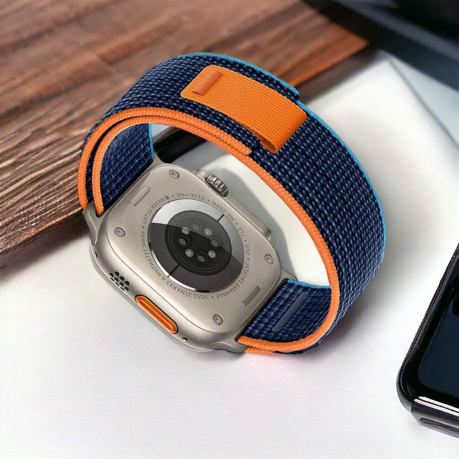 Каишка techvibe nylon за apple watch ultra 1/2 49mm blue/orange