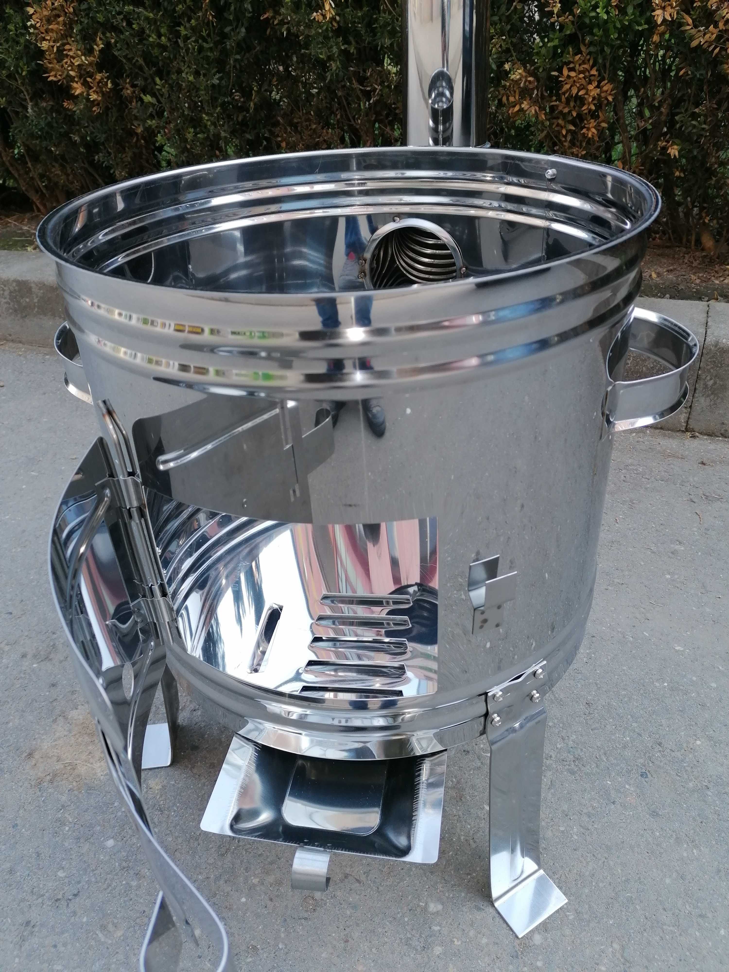 Sobă inox cu burlane+  ceaun fontă emailată/tuci  10,8 L Promo 599 lei