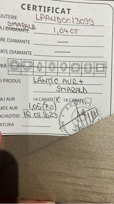 Colier din aur galben de 14k nou