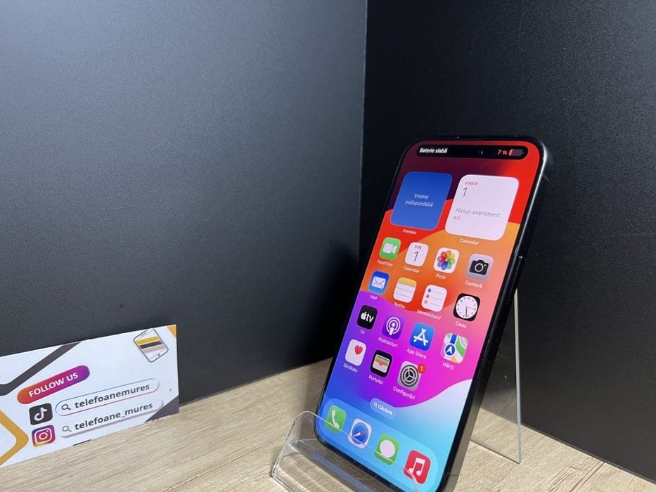 iPhone 15 Pro 128Gb Black Titanium 3 ani garanție, Telefoane Mureș