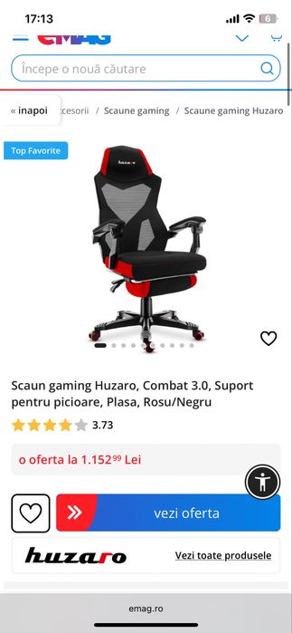 Scaun Gaming Huzaro Combat 3.0