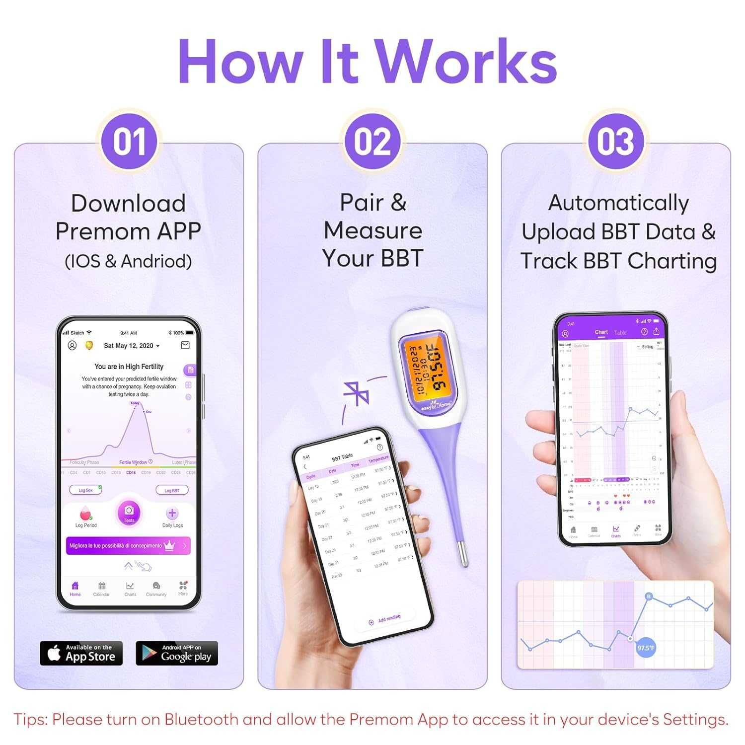 НОВ! Bluetooth Базален термометър за наблюдение на овулацията