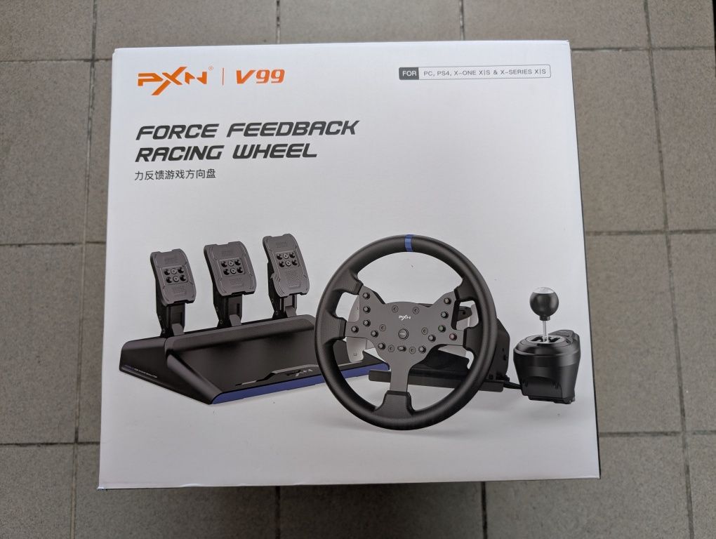 Volan gaming PXN-V10 pentru Windows, PS4/Slim/Pro, Xbox One/S