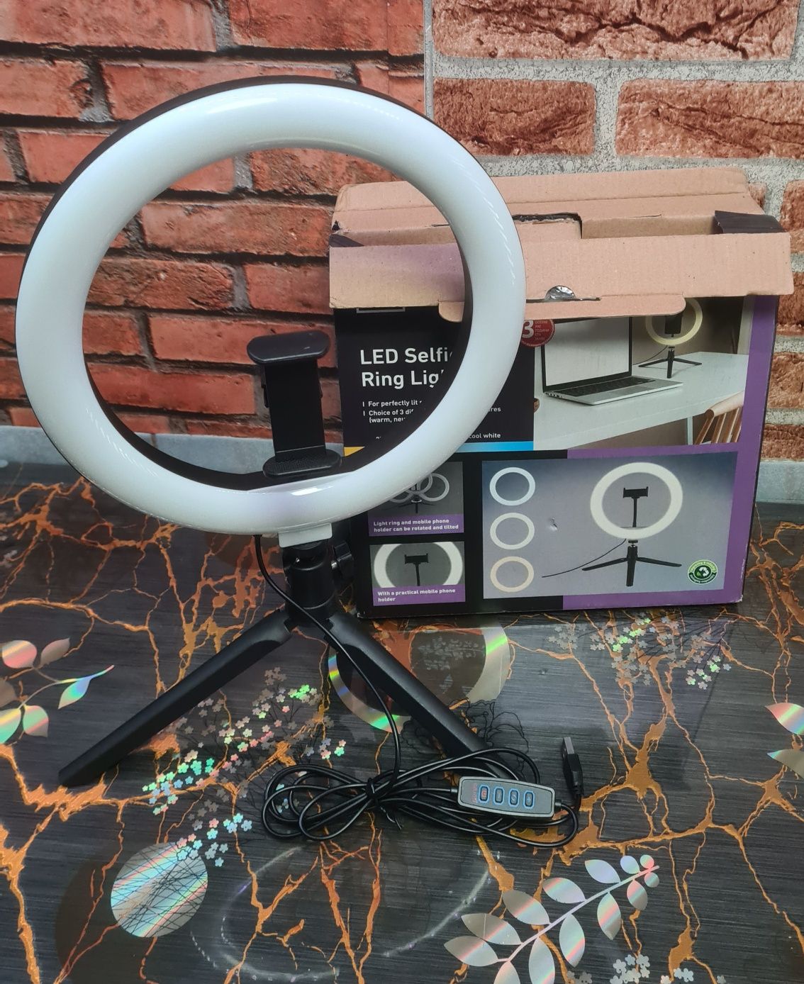Lampă selfie NOUĂ cu LED 26 cm diametru inel