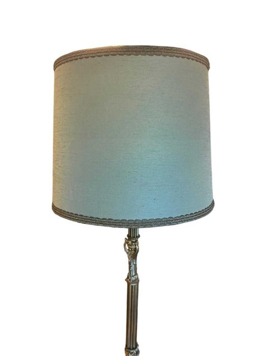 Lampadar din bronz aurit cu abajur textil, Pret redus -18%