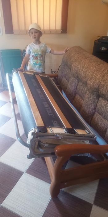 Canapea lemn masiv, 3 locuri, extensibila