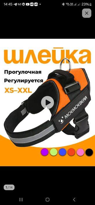 Шлейка для собак и кошек.