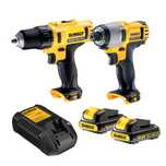 ПРОМО DeWALT DCK211C2 комплект импакт и бормашина,2 батерий и зарядно