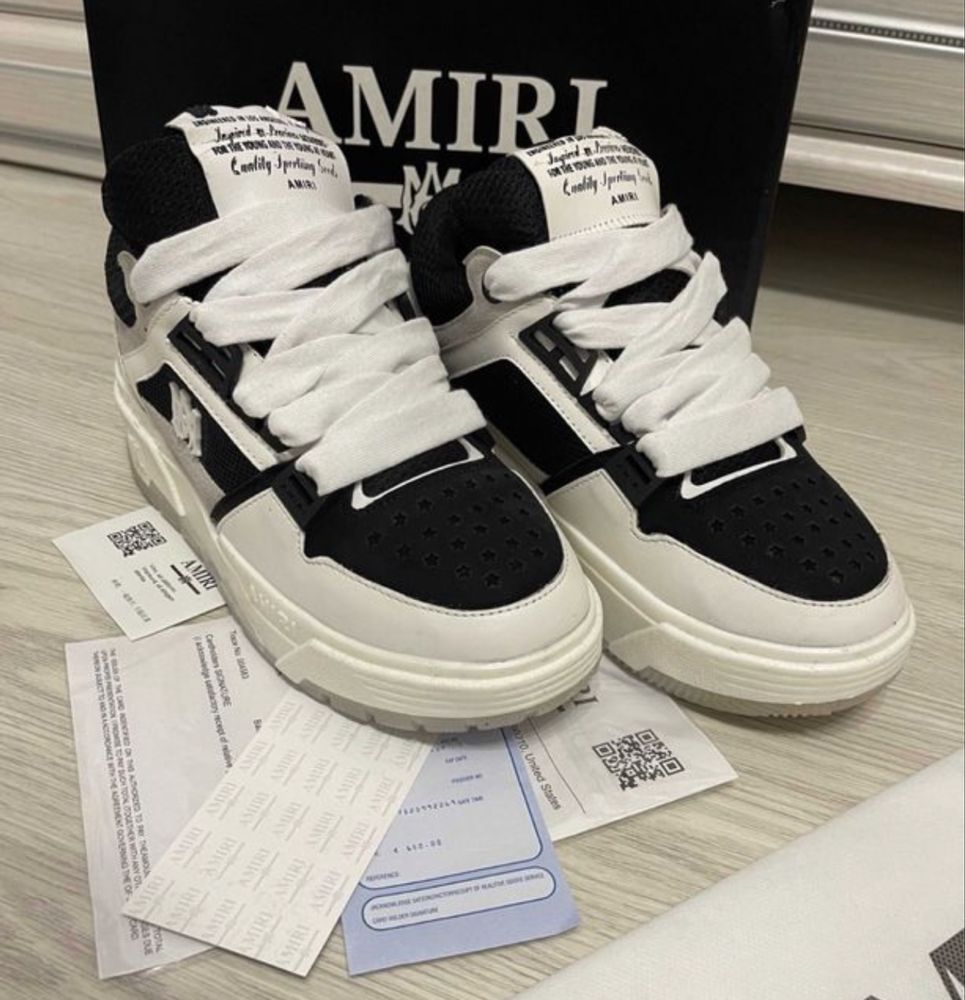 Adidasi Amiri MA 1 black-white (alb negru)