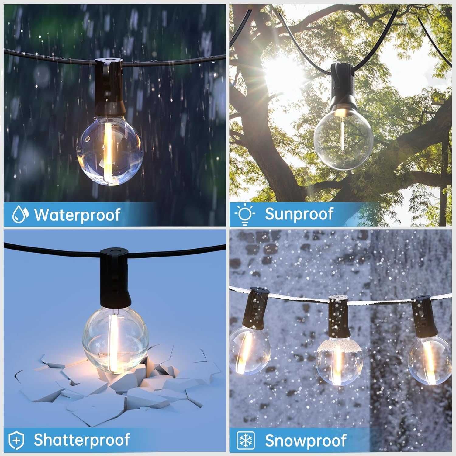 SON4SUN LED Феерични гирлянди за външно осветление, 10 с 25 + 3 G40