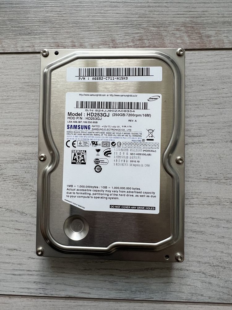 Жесткий диск HDD, 3.5 250 гб, SATA IIl