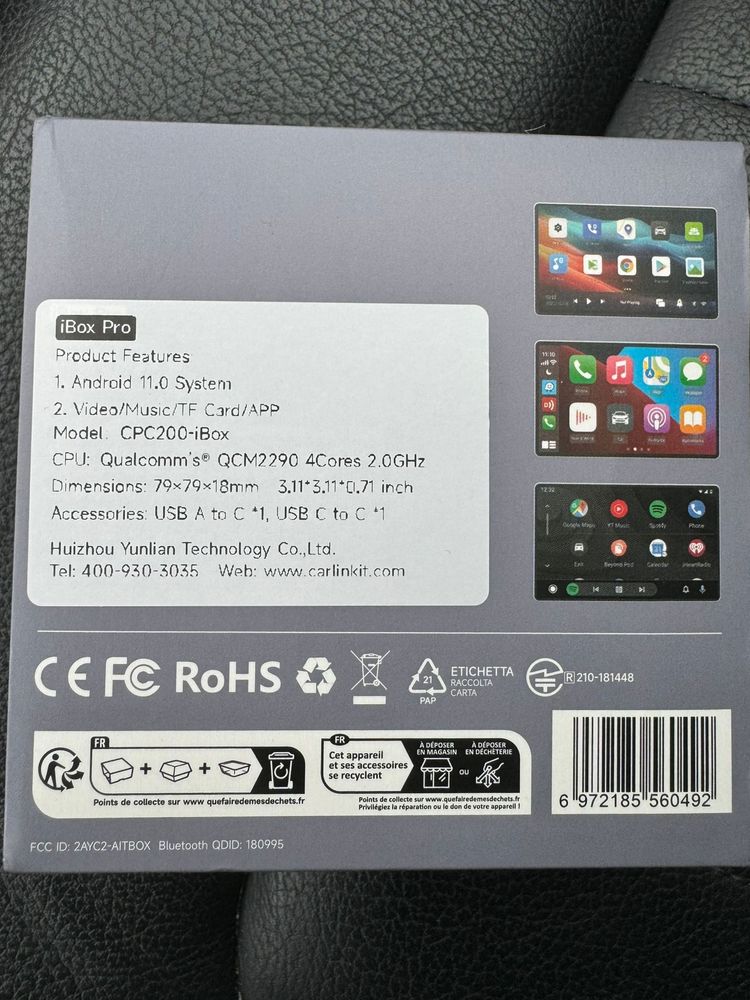 CarlinKit Mini TVBox Pro CarPlay Qualcomm 8Core 4G+64G Netflix Youtube