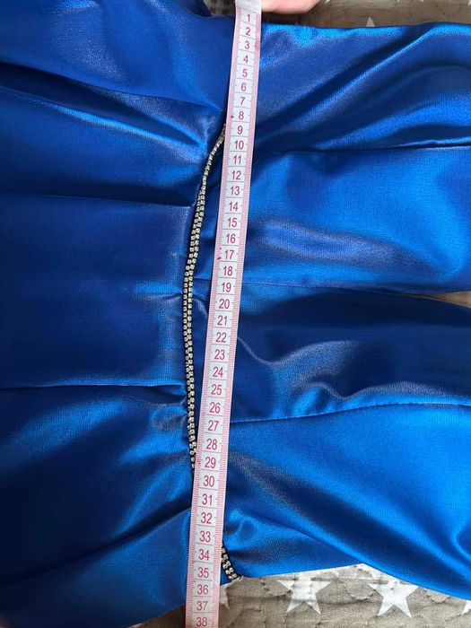 Къса,турско-синя официална рокля, подходяща и за бал