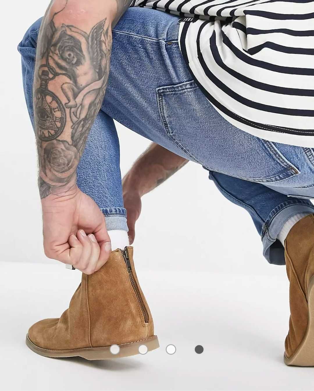 Ghete piele naturala cu fermoar Asos men