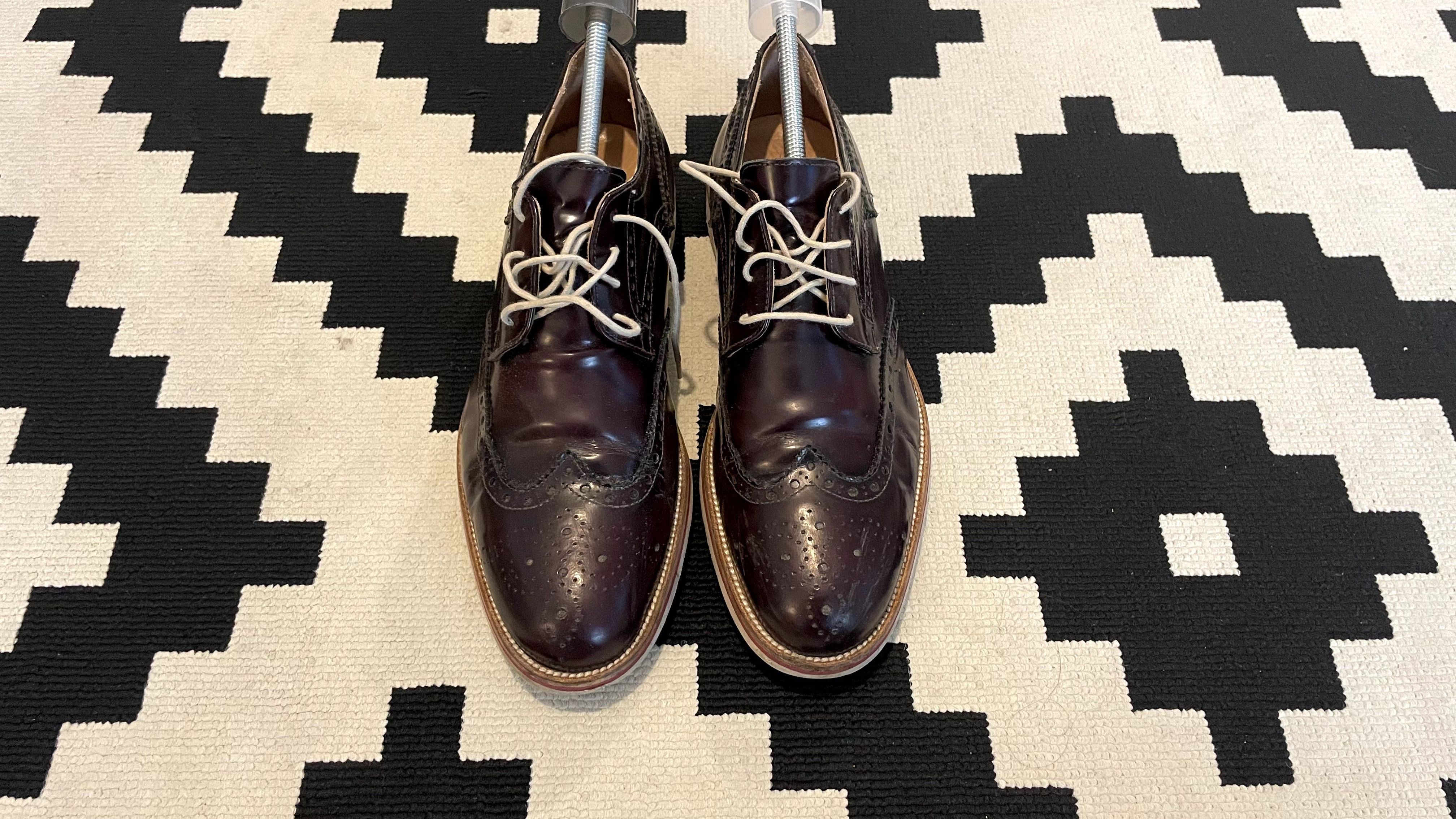 Pantofi bărbați, eleganți, piele vișinie, mărimea 42, Italia