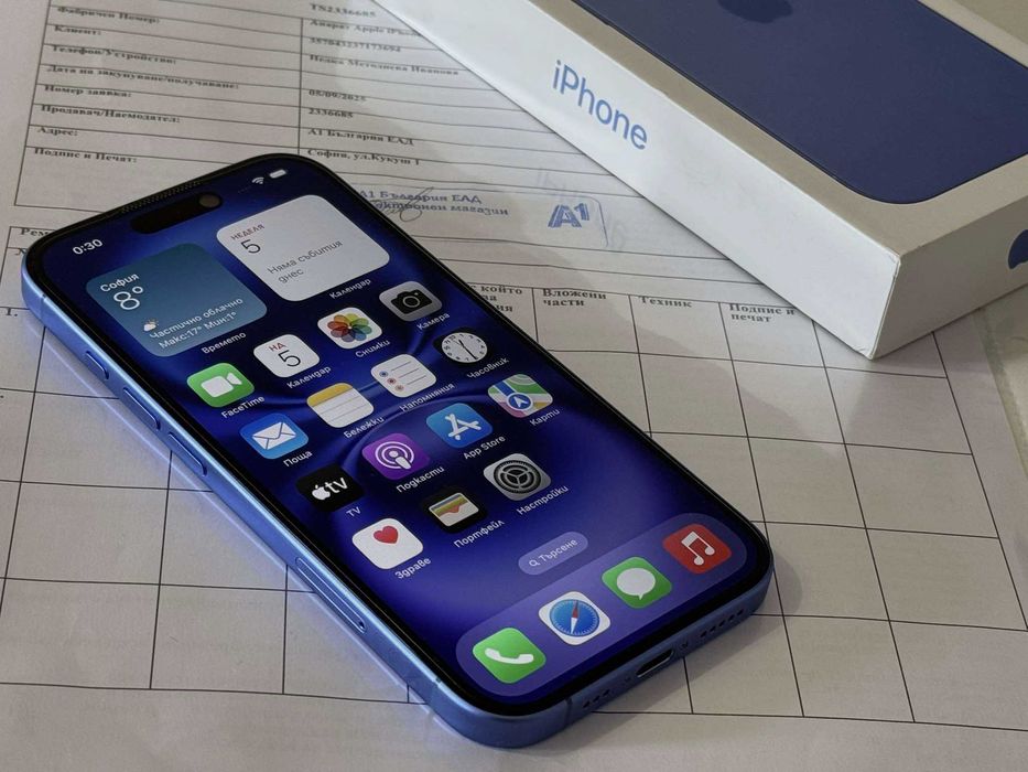 Бартер!НОВ! 24м.Гаранция! 256GB iPhone 16 Ultramarine (Син)