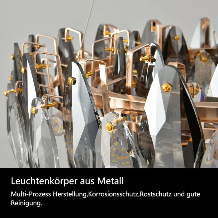 Нов кристален полилей Ф60 см 8×Е14 кристали K9 Raindrop трапезария