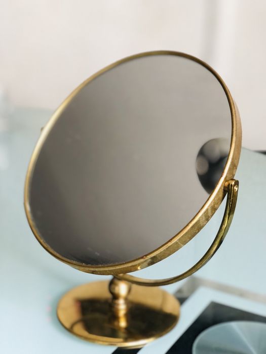 Mid Century Oglinda masa /machiaj - cupru