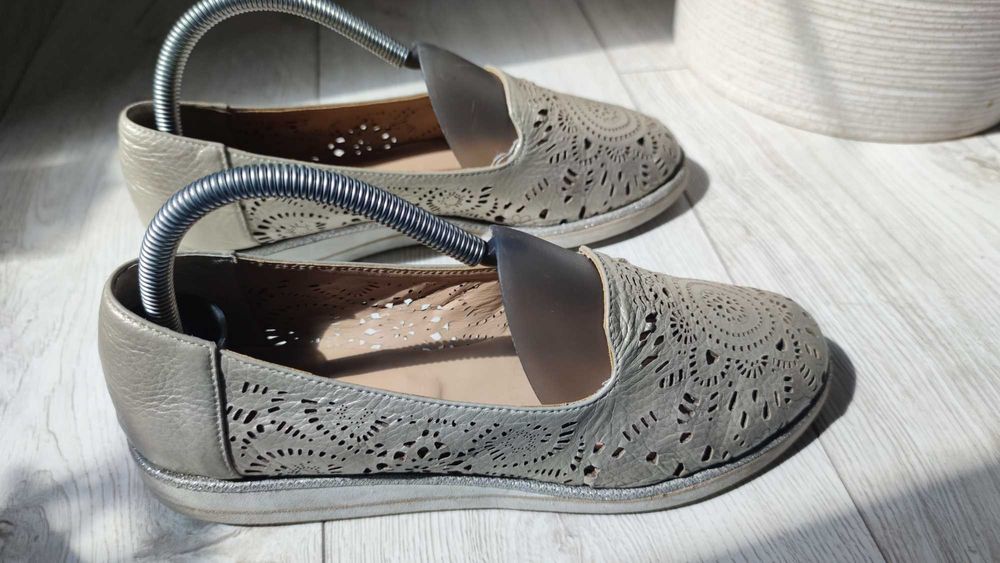 Balerini dama piele aurie Prego Shoes