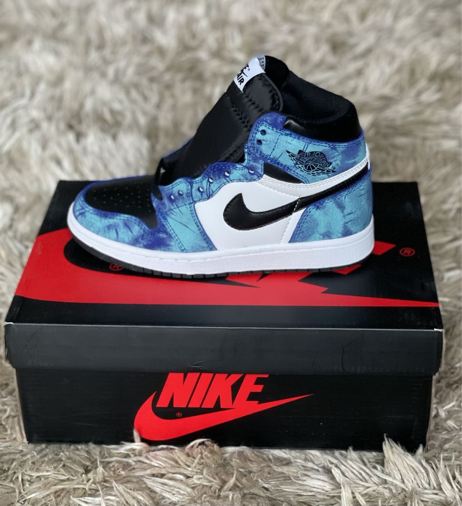 Air Jordan 1 High Tie Dye Retro UNC Royal Hyper Toe University Bule