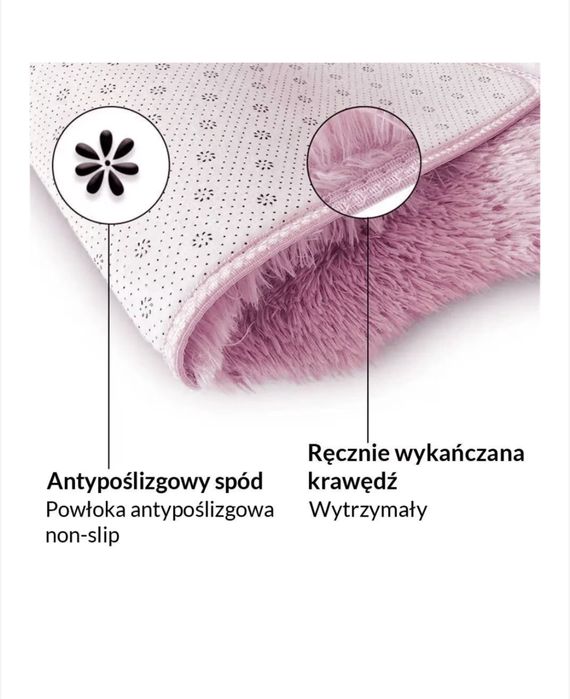 Covor Pufos moale de plus, Roneberg, Shaggy, Premium, 60x160 cm, Roz