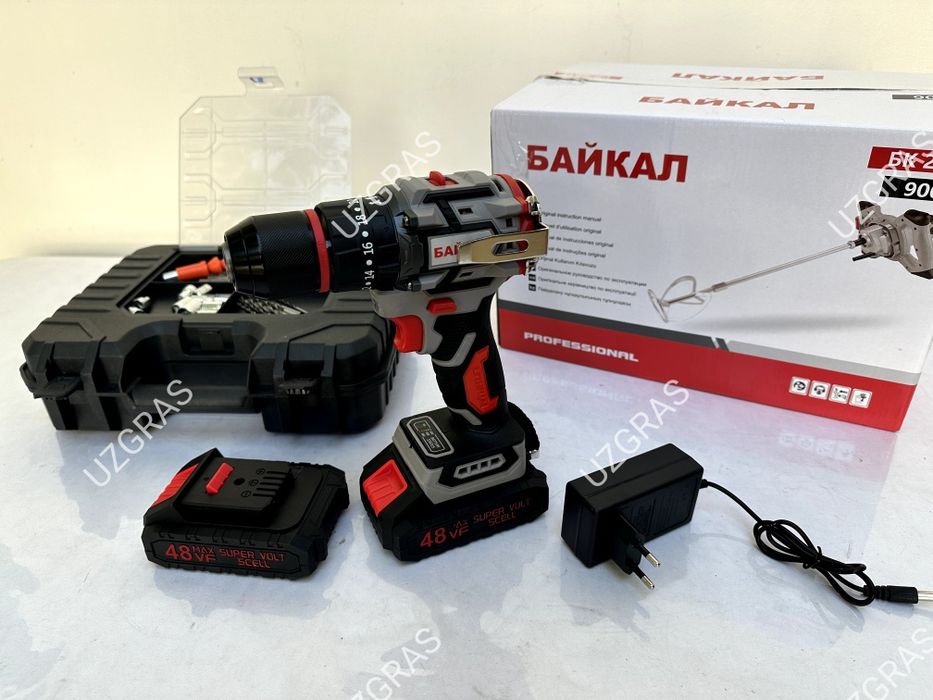 Бепул доставка шуруповерт 13мм ударный + строительный миксер 2в1 новый