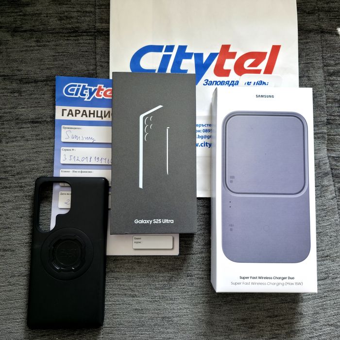 КАТО НОВ 512GB Samsung S25 Ultra Гаранция Citytel '27 JET BLACK