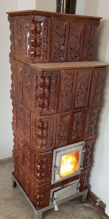 Soba de teracota premontata 5R cu geam