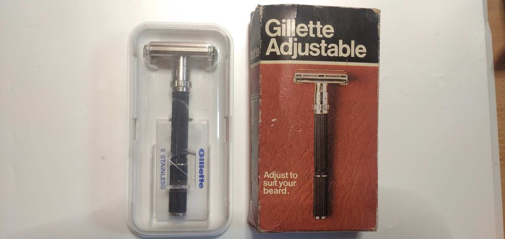 Gillette Black Beauty Adjustable R-3 1971 NOS + cutie originală