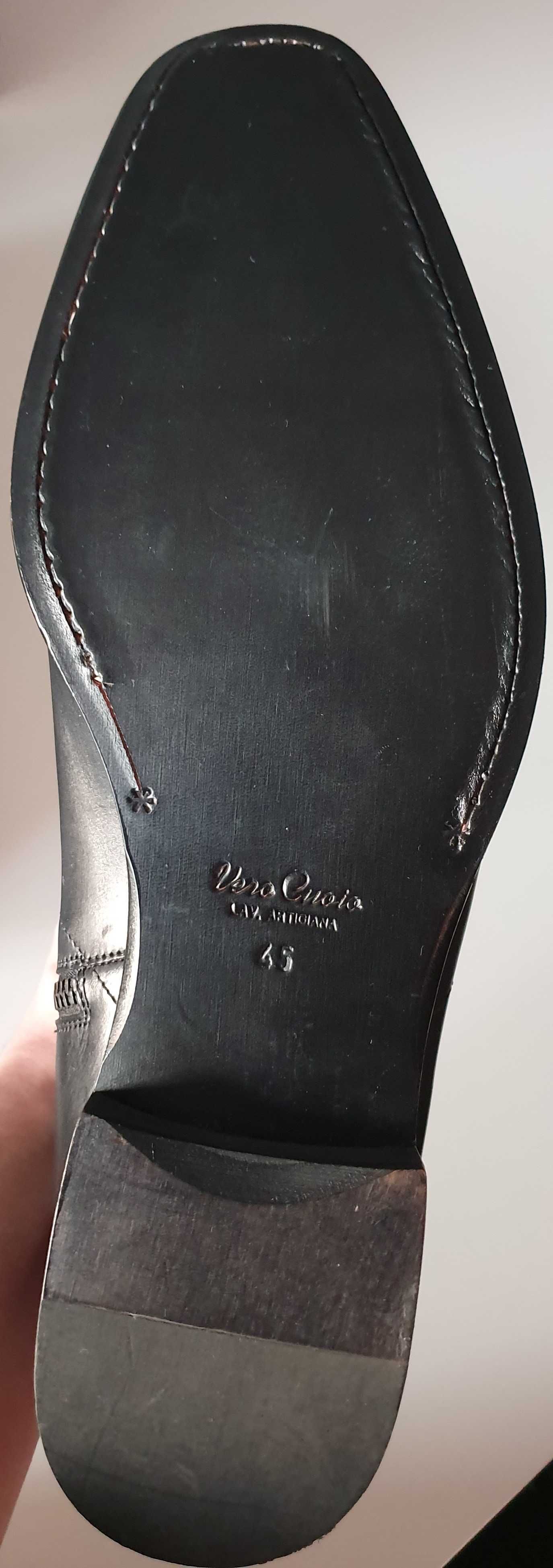 Ghete Barbati 45 Negre Piele Chelsea Elegante Fermoar Curea Gino Rossi