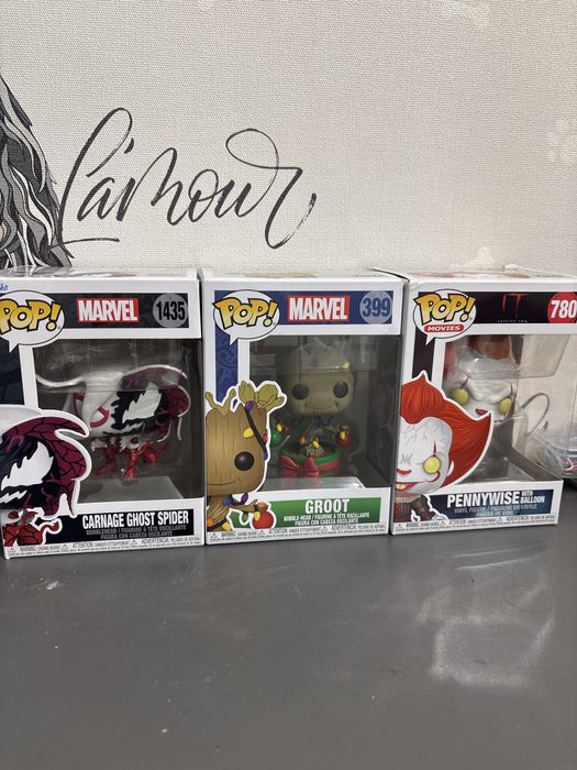 Фанко поп Carnage ghost spider,Groot,Pennywise