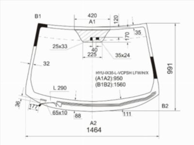 Стекло лобовое Hyundai Tucson