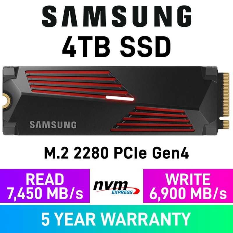 SSD  Samsung 990 Pro 4TB Heatsink PCIe 4.0 7450MB/s M.2, PS5