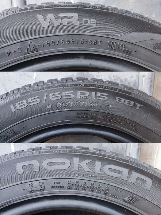 4бр. зимни гуми 185/65/15 Nokian WR
dot21 
7.2mm
Много добро състояние