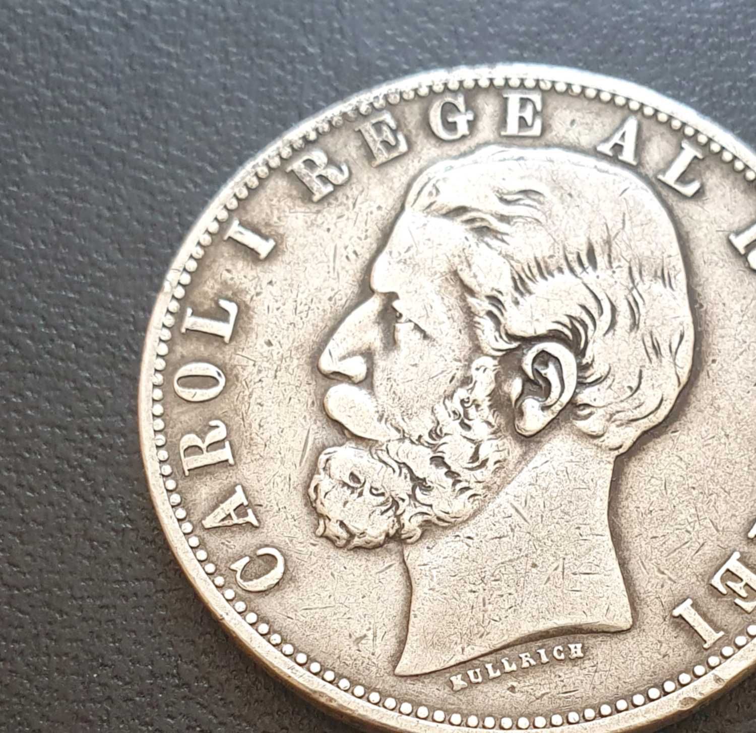 Moneda 5 lei 1883 argint, Carol 1