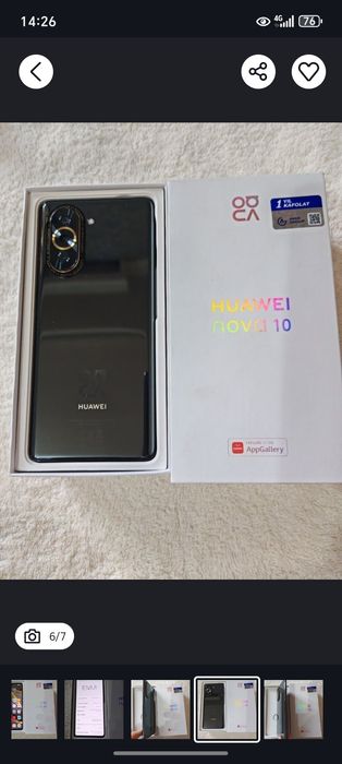 Huawei nova 10 yangi, usta ko'rmagan karopka dakument full komplekt.