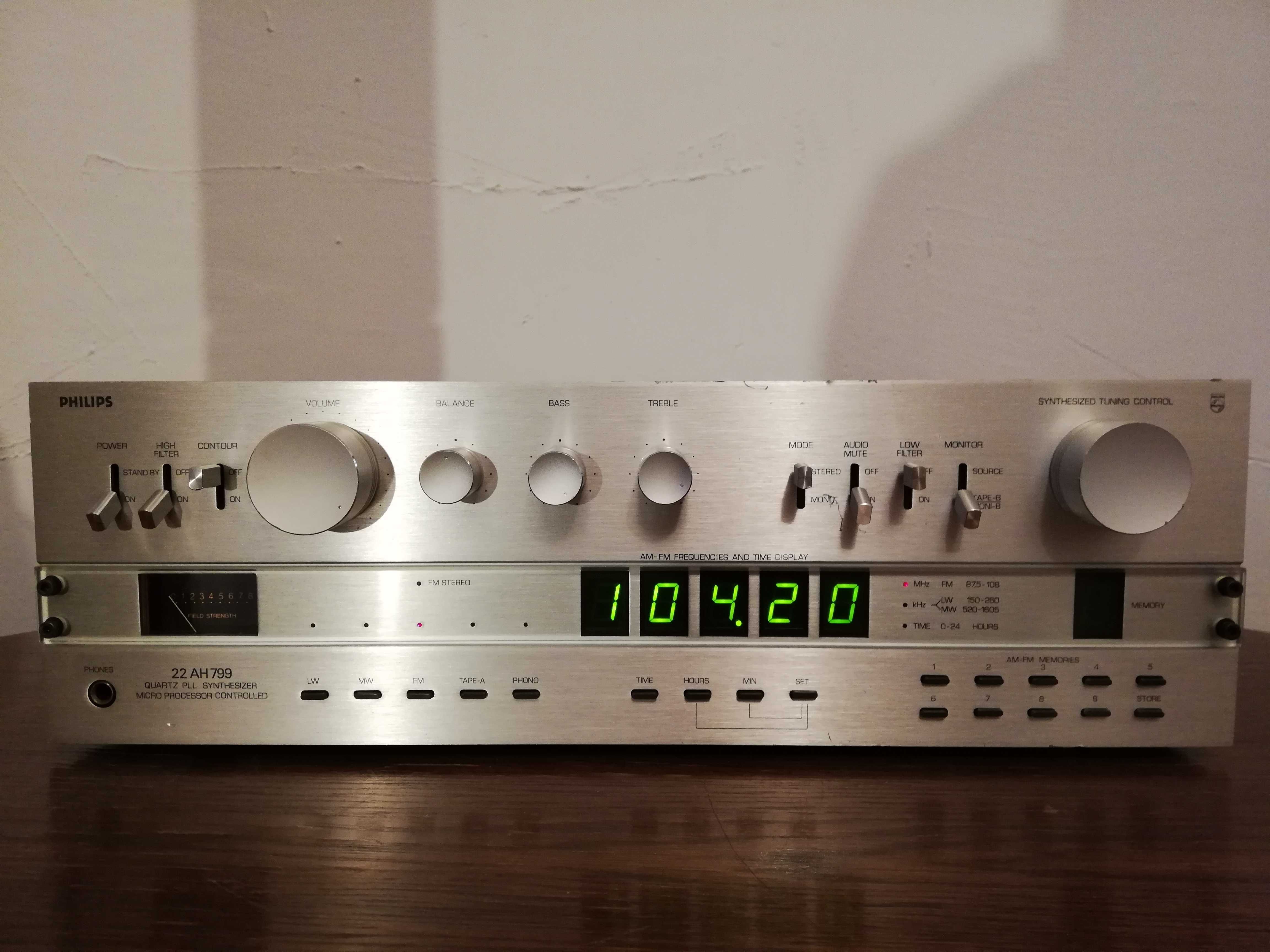 Amplificator/Tuner Stereo PHILIPS 22 AH 799 - made in Holland/Perfect