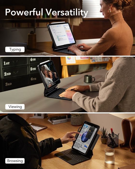 ESR Magnetic Keyboard Case 360  Alb ( ipad pro 11’’ 2024)