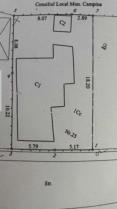 Casă veche + teren 200 mp, central Câmpina – utilități curent și gaze