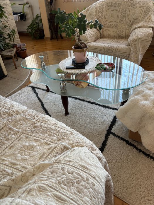 Холна маса две нива стъкло