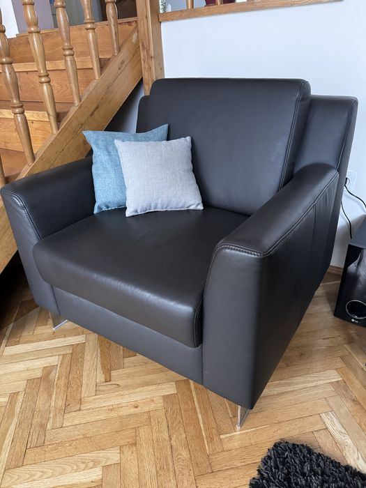 Canapea doua locuri + doua fotolii imitatie piele