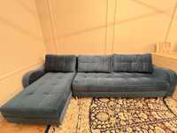 Продам ТЕМНО-СИНИЙ угловой диван(раздвигаемый)