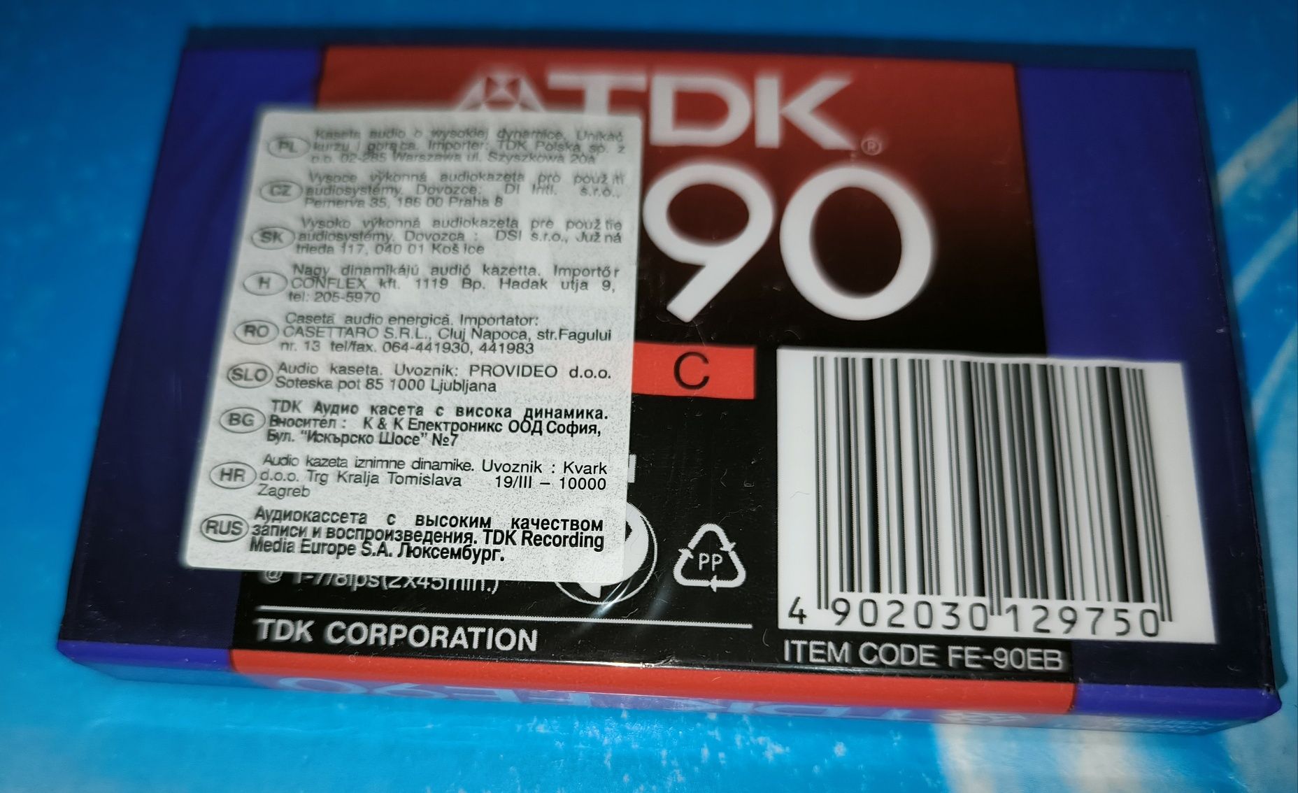 Casete audio TDK FE90  blank.