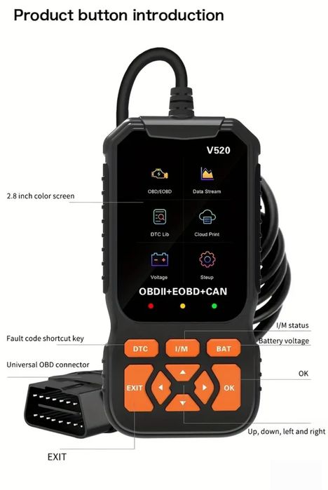 Tester diagnoza auto OBD II • EOBD • CAN