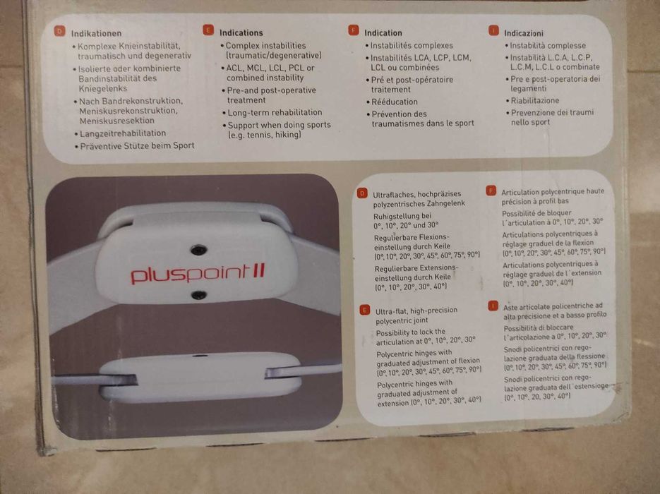 Шина за коляно / колянна ортеза Orthoservice PlusPoint II за ляв крак