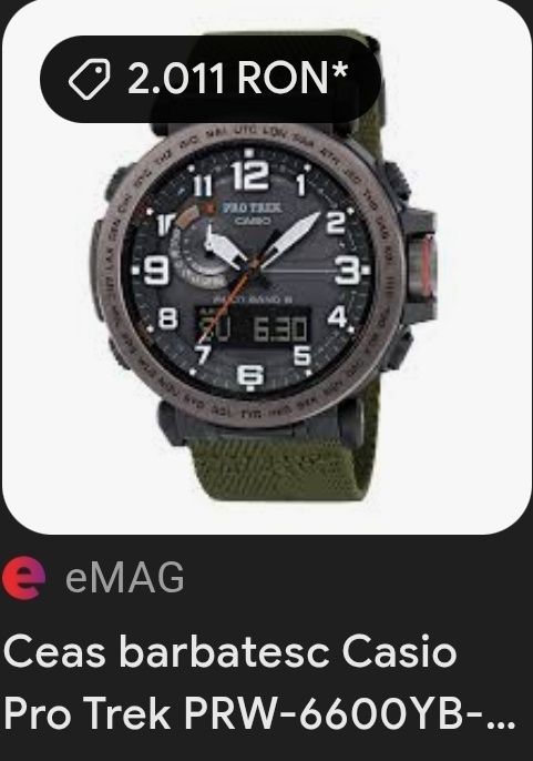 Ceas Casio pro trek 6600 yb