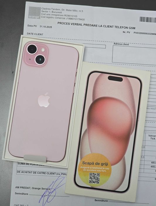 iPhone 15 Plus, 256GB, 5G, Pink, nou, garantie