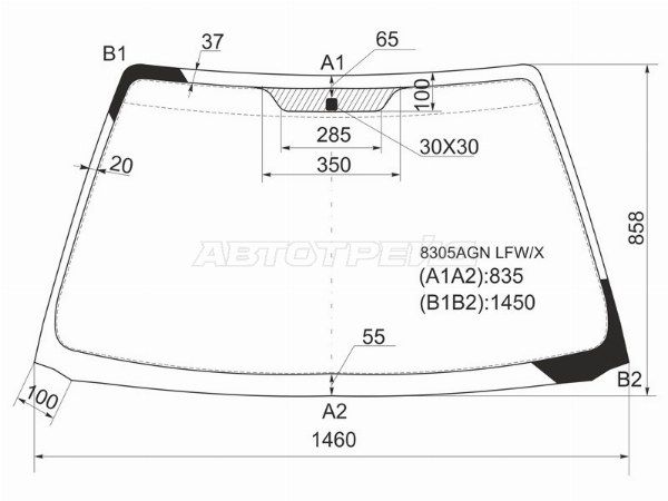 Стекло лобовое TOYOTA CALDINA/AVENSIS 4/5D 97-03 Toyota Avensis